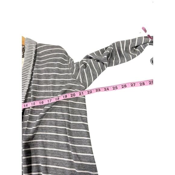 Tommy Bahama Beechwood Cardigan Reversible Gray Grey Stripe Womens M - Picture 6 of 7